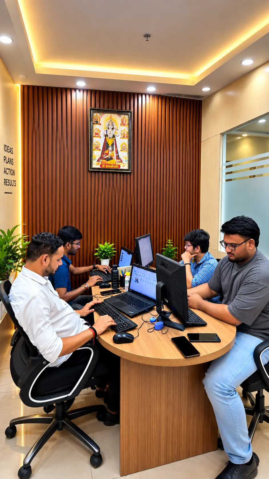 Digital India Solutions team working on a client website project